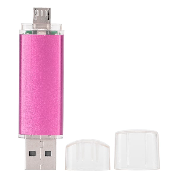 2 in 1 USB-muistitikku OTG U-levy Suurikapasiteettinen ulkoinen datan tallennusmuisti Ruusunpunainen 64GB