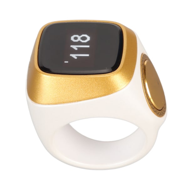 18 mm elektronisk räknare 0,49 tum digital display Intelligent räknande fingerring med vibrationspåminnelse Vit