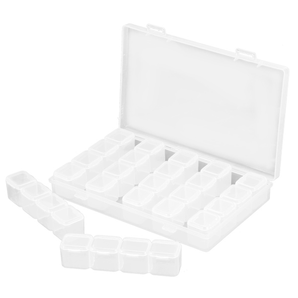 28 Ruter Diamantmaling Tilbehør Perler Organizer DIY Diamantmaling Perler Oppbevaringsboks