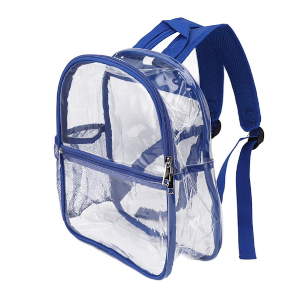 Genomskinlig PVC ryggsäck Bärbar PVC-dragkedja Design Klar ryggsäck med hög kapacitet för skolblå