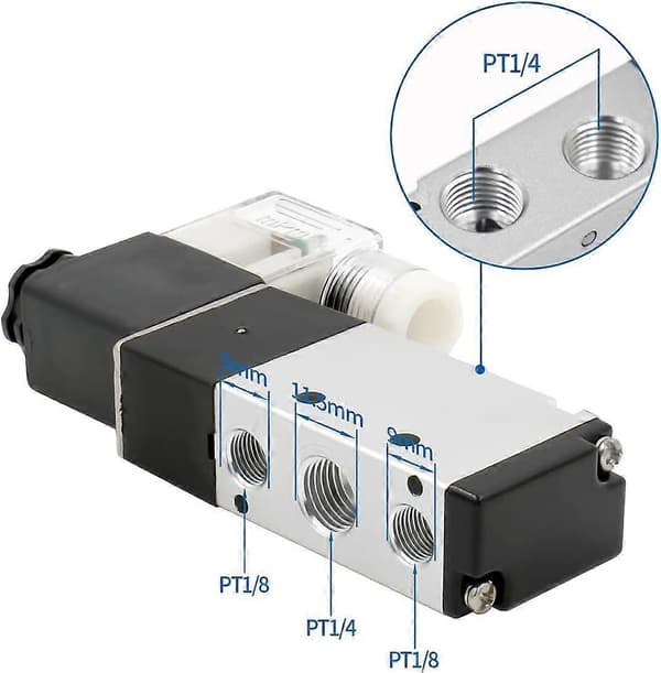 4 integrerte magnetventiler 4V210-08 DC 24V enkelthode 2 posisjon 5 veid med
