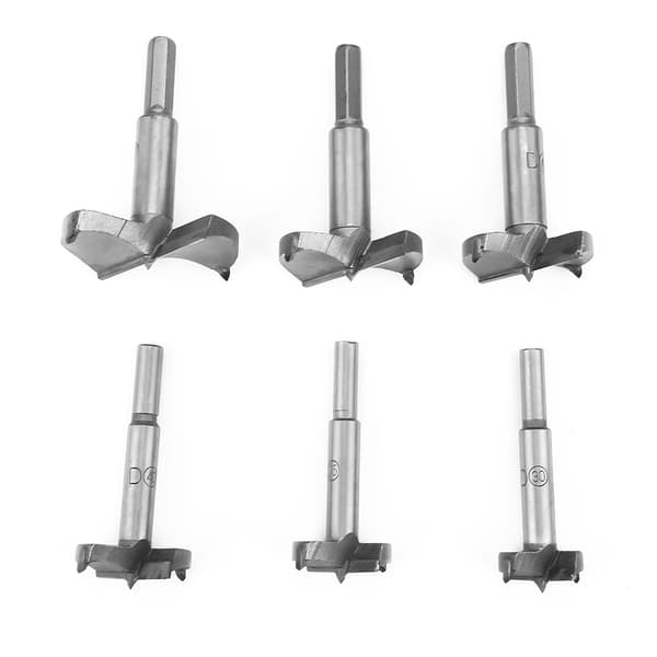 6 stk 30-60 mm høyfast stål flatborsett for trearbeidere