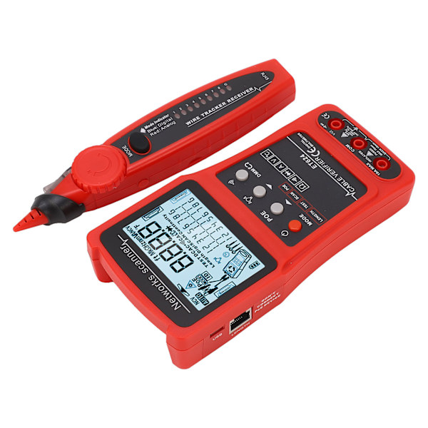 Multifunksjonell kabelsporer CAT5 CAT6 nettverkskabeltester Line Finder Digital kretsanalysator med batteri