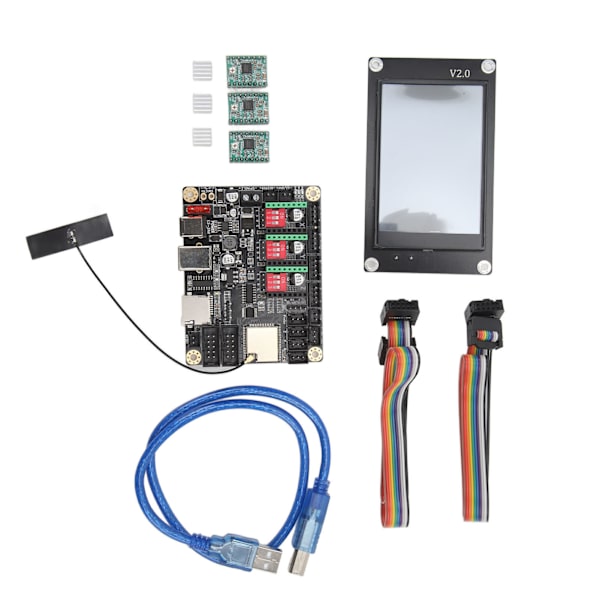 CNC Engraver Control Board 32-bitars WiFi Offline Controller med 3,5-tums pekskärm och stegmotordrivrutin 12‑24VDC