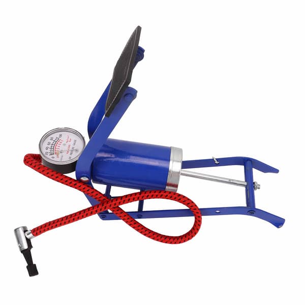 Step On Air Pump Golvfotpump Encylinder med tryckmätare Kompatibel med däck Kulor Gummibåtar Luftbäddar Blå