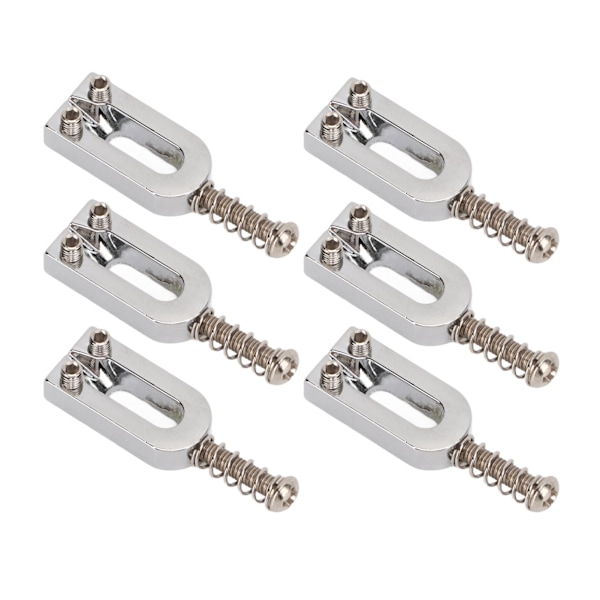 6st U-formade elgitarrbrosadlar Tremolo Metal Roller Skruv Sadelbyte Silver