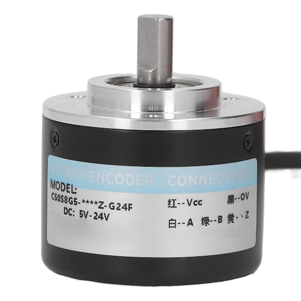 2-faset inkrementel roterende encoder 50 mm ydre diameter IP50 PNP roterende encoder DC5‑24V 600P/R