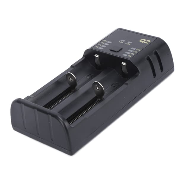 Batterilader Svart Multifunksjonell Mini Bærbar Oppladbart Ladeutstyr med Indikatorlys