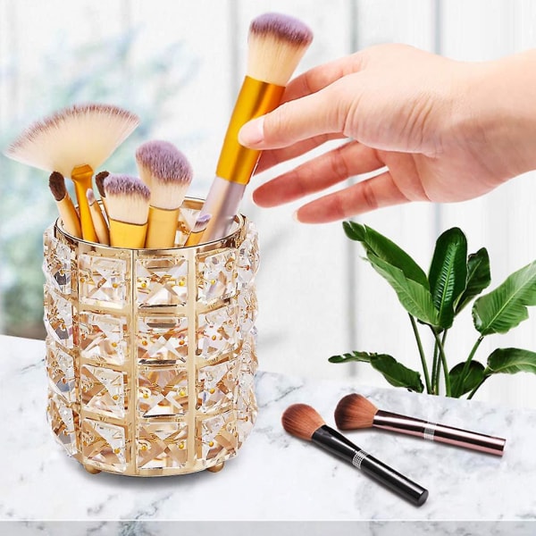 Crystal Makeup Brush Holder Organizer, håndlavede kosmetikbørster til opbevaringsløsning