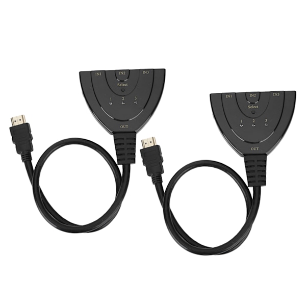 2 stk. HDMI Splitter 3 Port 4Kx2K Multifunktionel Hub Box Switcher til LCD HD TV
