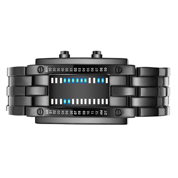 Binary Matrix Blue LED Digital Watch Herr Dam Cclassic Fashionable Future Technology Binary Watch