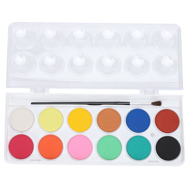 2 Sæt Solid Akvarel Maling Multi Farve Børns Tegning Skitsering Pigment Kunstforsyninger 12 Farver