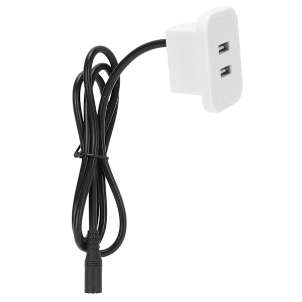 Liggestolladere med dobbel USB-porter 5V 2A for bordssofa Sengmøbler Hvit EU 100‑240V