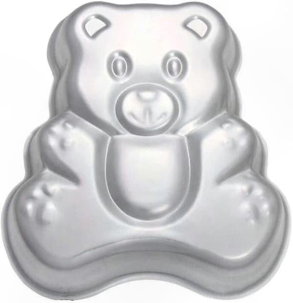 3D-bjørneformet kakeform i aluminium, 23 cm bakeform, kompatibel med bursdagskaker