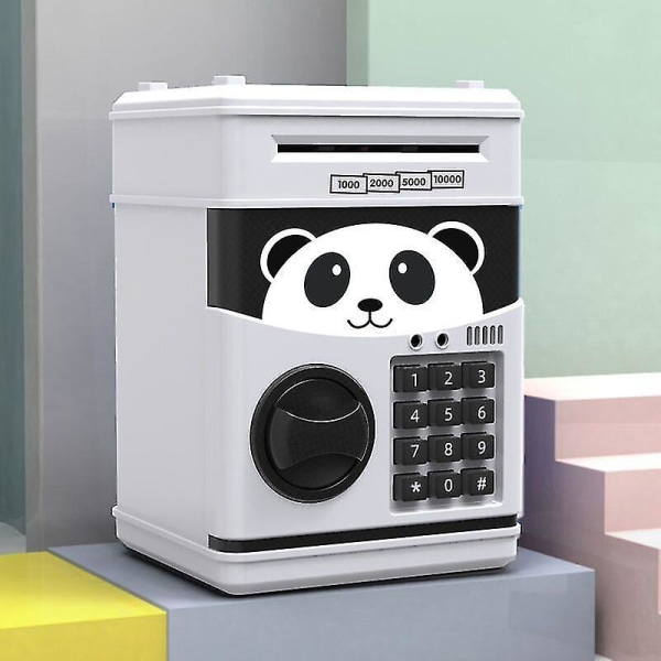 Elektronisk sparegris Sparegris til drenge Pengebank for voksne med adgangskode pengeautomat Sparegris for rigtige penge Panda