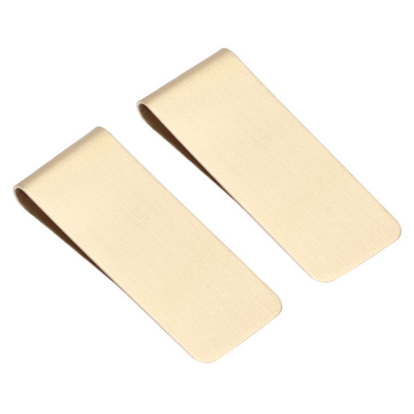 2 stk. metalpengeclips i rustfrit stål, specialformede mini-punger, kreditkortholder til mænd (guld)