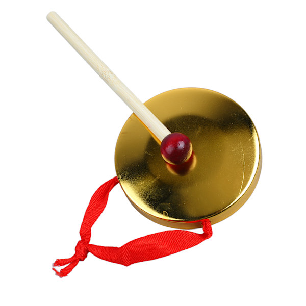 Hand Gong Mini Bärbar Musikinstrument Utomhusleksak med Mallet för traditionell kinesisk slagverk Guld 9 cm