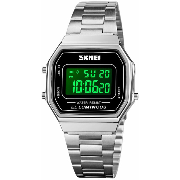 SKMEI Professional Digital Watch 3ATM vattentät watch för män, 1647 silver