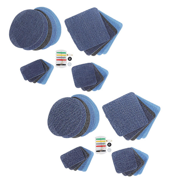 Denim skuren bit stryka på jeans Reparation Patch Armbåge Knä Kläder Patch Sytillbehör