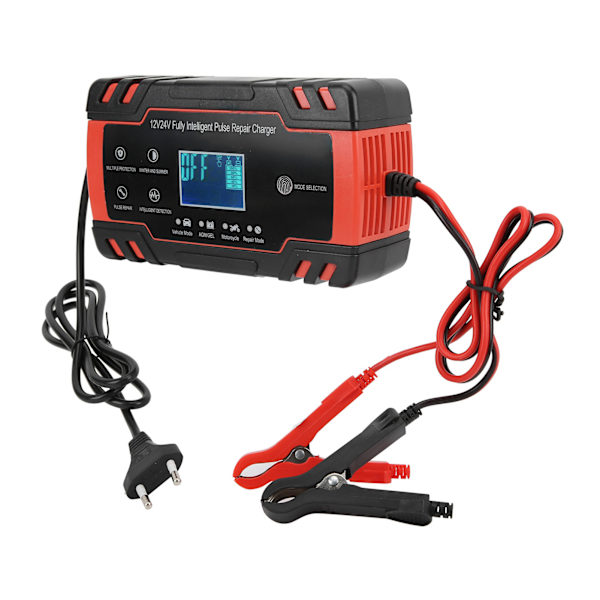 12V/24V 2-150Ah Batterilader Reparasjon Smart automatisk lading for bil motorsykkel 110V-240VEU Plugg