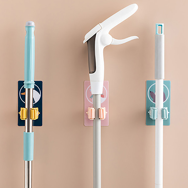 Vægmonteret moppeholder Stærk adsorptionsevne Vandafvisende Rulledesign Kostestativ til badeværelse Køkken Toilet