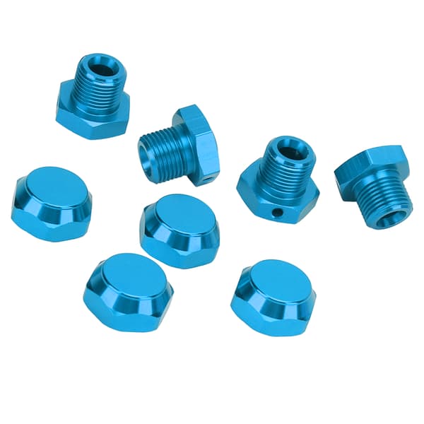 4 stk. RC Hjul Hex Koblingssæt Professionel Aluminiumlegering Hjul Hex Nav Adapter til ARRMA 1/8 RC Bil Blå