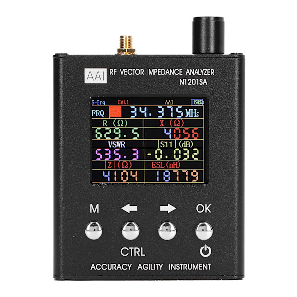 RF-vektoriimpedansanalysaattori 2,4 tuuman näyttö ANT SWR Antennianalyysi USB-lataus 137,5MHz-2700MHz