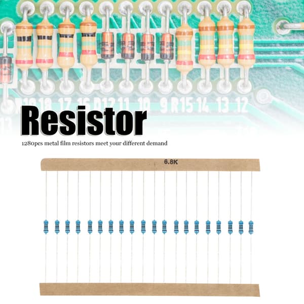 1280 stk. Metalfilmmodstand 1R-10M 64 Modeller Modstandssortimentssæt Elektronisk komponent