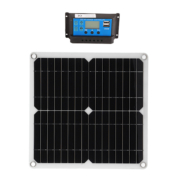 【NX】15W Solar Panel Kit Dubbel USB DC-utgång 100A Controller Solceller Kompatibel med bilbåt BatteryController Blå