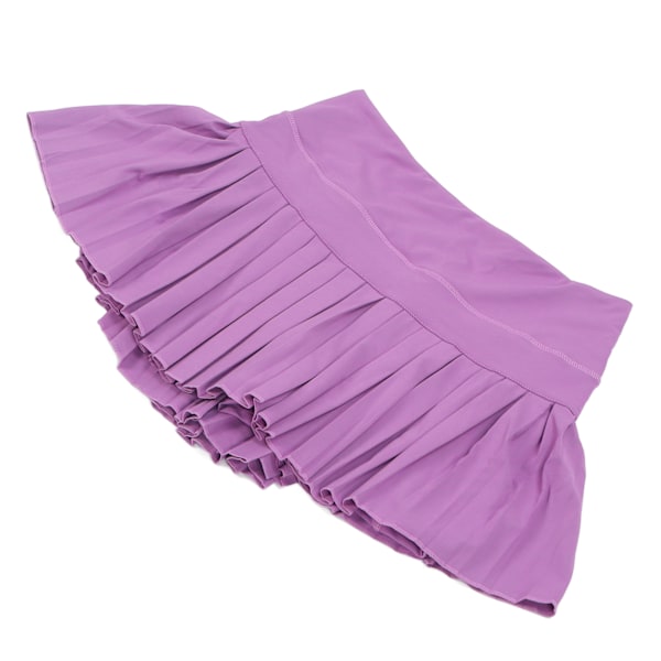 Plisserade tenniskjolar Fickor Athletic Skorts Running Workout Lila sportkjol för kvinnor M