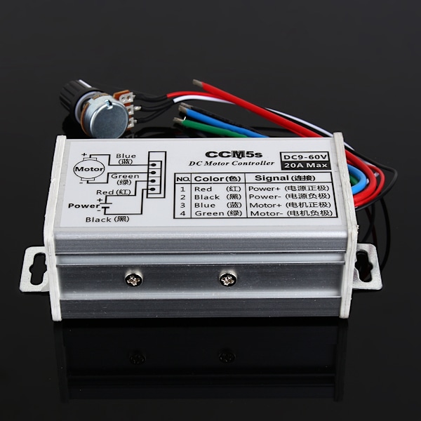 DC 9-60V 20A Moottorin Nopeussäädin Ohjain PWM Korkea Laatu