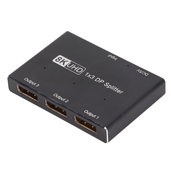 1x3 DisplayPort Splitter 8K 30Hz 4K 144Hz Triple MST SST Hub 1 in 3 Out DP Splitter för hemmabio skolhotell