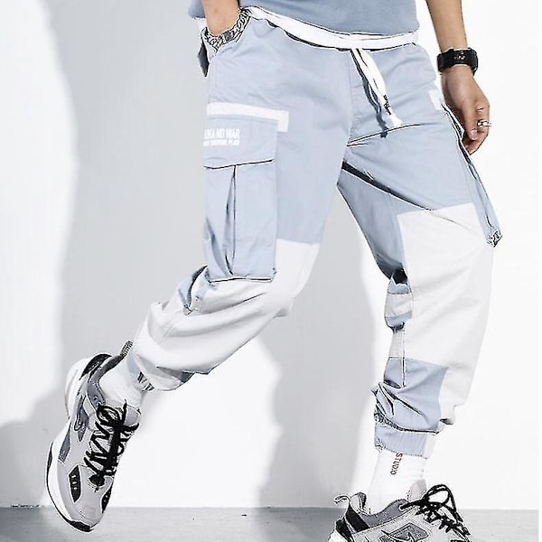 Cargo Harem Byxor Herr Streetwear Joggers Byxor Svart