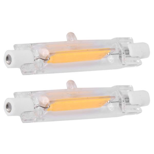 2 stk R7S COB-lampe 5W 78mm Highlight Dobbel Endet Flom Lyskilde Tilbehør 230V Varmt Hvit 3000K