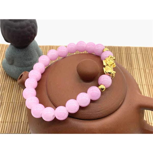 Pärlarmband Easy Match Fint utförande Snygga smycken Armband för Meditation Present Rosa