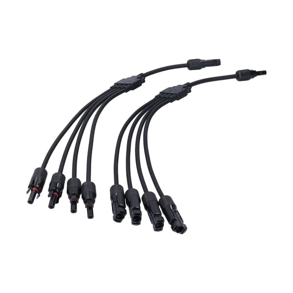 Solpanelkontakt 4-vägs Y-typ Parallel Connector Solpanel Förlängningskabel PV-trådadapter