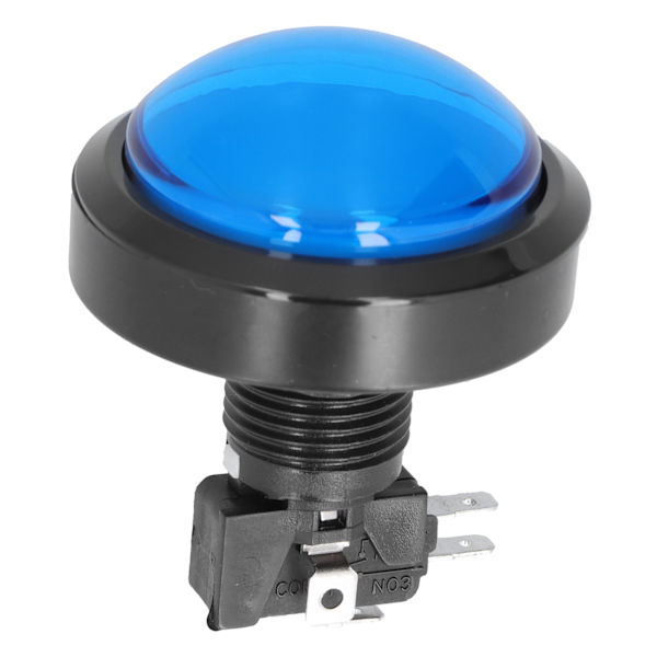60 mm stor konvex knapp 2-fotsomkopplarknapp med LED-ljus för Crane Machine Game Console Blå
