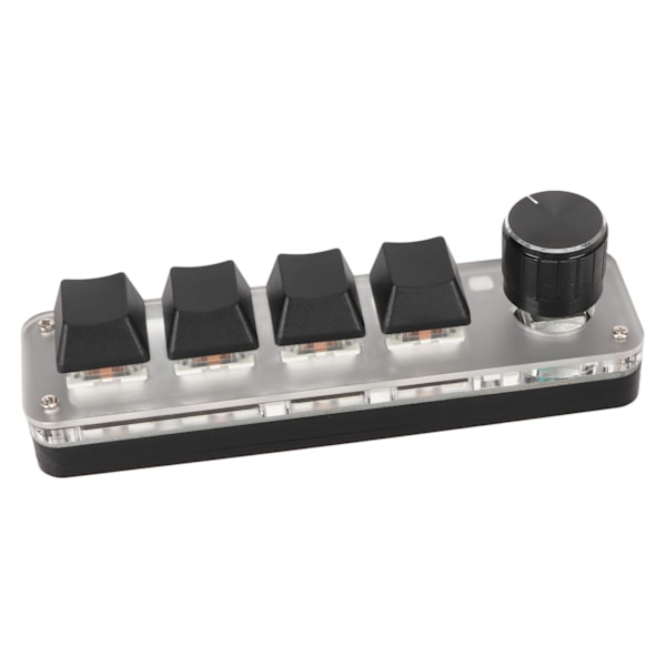USB Mini 4-Tastatur med Knott Blå Bryter RGB Bakgrunnsbelysning Dobbel Modus Tilkobling DIY Programmerbar Makro Mekanisk Tastatur