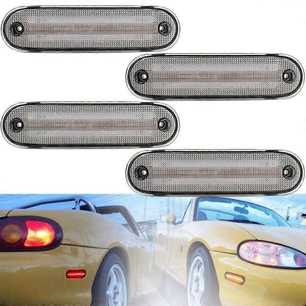 st/sæt LED-sidemarkeringslys klar linse foran bag blinklys til MX-5 MX5 MIATA 1990-2005