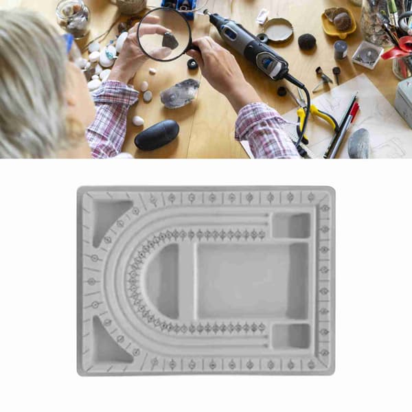Perlemålingsbrett Lite Bærbart Perledesignbrett for DIY Smykker Armbånd Halskjede Laging