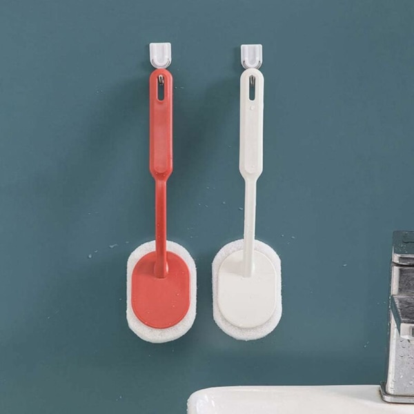 Svampborste med langt skaft Svamprengöringsborste Skurborste for badeværelsesplattor Toalett 3st，HANBING