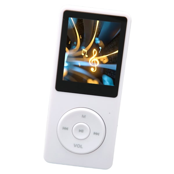 MP3 MP4-spelare 1,8 tums skärm 8 GB minne 64 GB expanderbar 30 timmars uppspelning Multifunktions sportmusikspelare Vit