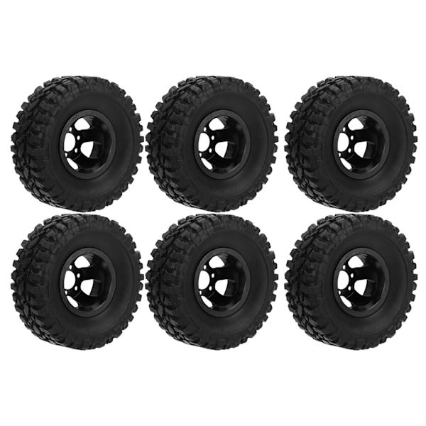 RC gummidäck med aluminiumlegering hjulnav för WPL C14 C24 C34 C44 B14 B24 B16 B36 4WD bilmodell Svart