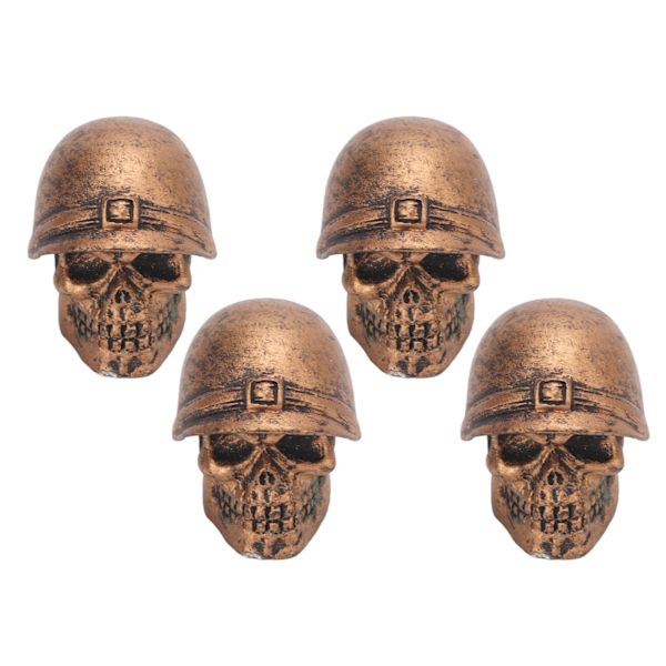 4 stk Dækventilhætter Skull Style Antioxidation Universal til Biler Lastbiler Cykler Motorcykler Cykler Bronze