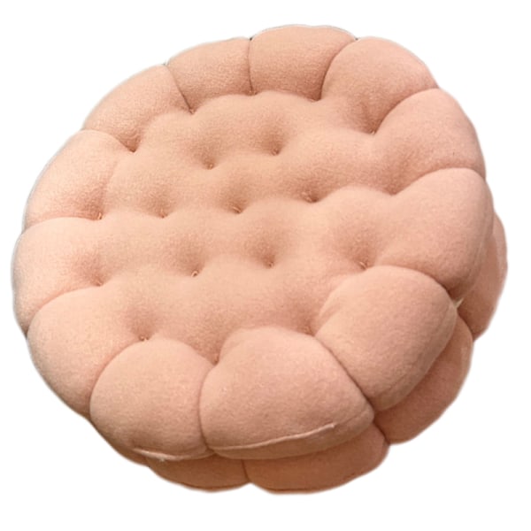 Cookie Kudde Söt Mjuk Andas PP Bomull Fyllning Sittdyna för sovsal Sovrum Sängbord 450g Strawberry Pink