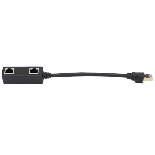 Ethernet Splitter Praktisk Stabil Pålitelig Holdbar Svart CAT8 nettverkskabeladapter for hjemmekontor