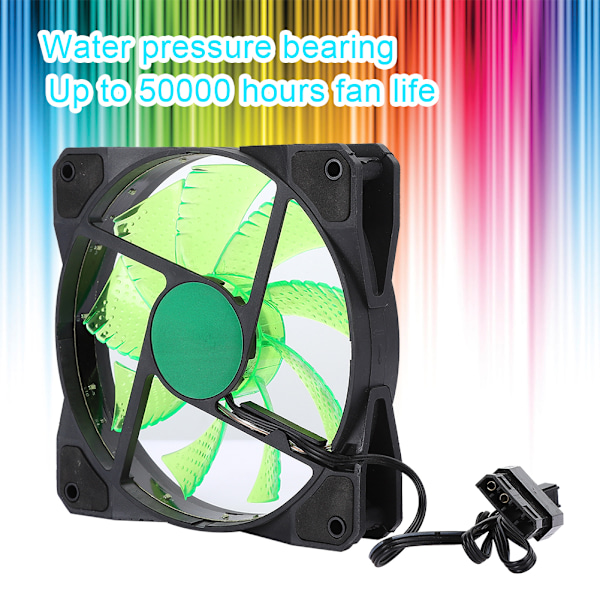 Chassifläkt Datorkylare PC-tillbehör 3-tråds 15-Light Mute LED Streamer Färgglad 12CM15-Ljusgrön