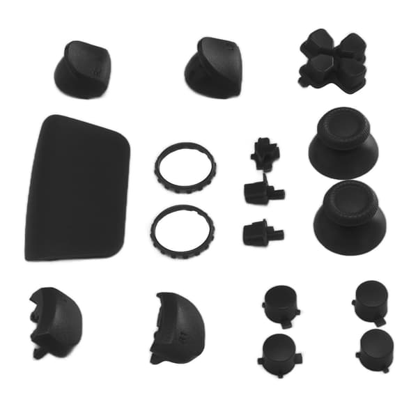 Erstatningsknapper L2 R2 Fuld knapsæt reparationssæt kompatibel med erstatningsknapper kompatibel med PS5 Controller Sort