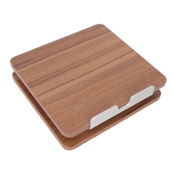 Træ Laptop Stand Komfortabel Ergonomisk Justerbart Design Aluminium Legering Mørkt Træfarvet Kontor Laptop Holder