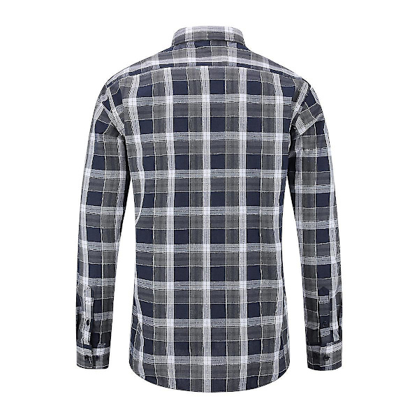 Ternet Skjorte til Mænd, Casual, Knapper, Langærmet, XL, Blå/Hvid